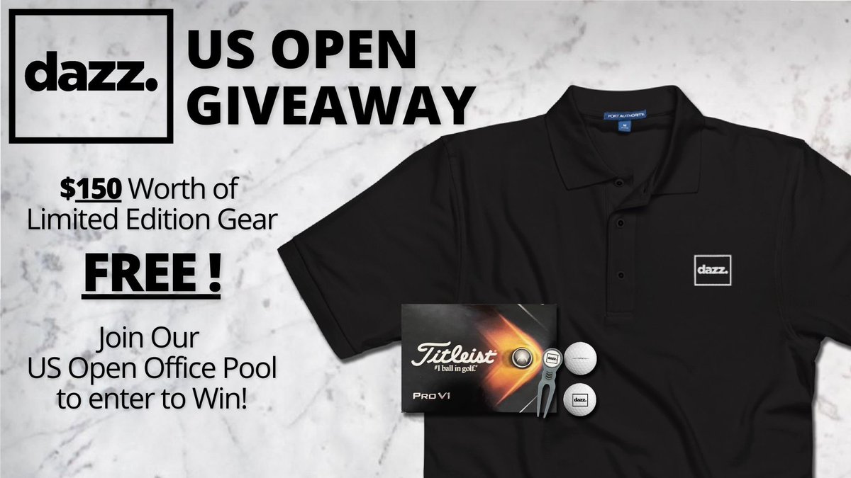 dazzllc's tweet photo. 🚨HUGE GIVEAWAY ALERT🚨

Join our US Open Office Pool to win the ultimate golf package! 

How it works: 
Pick your team of 6 golfers, best team score wins! 

Rules are simple: 
1. Sign up via this link: https://t.co/Ocorf516HL
2. Must be following to win. 
3. Retweet this tweet. https://t.co/dpZfOo6Jxl