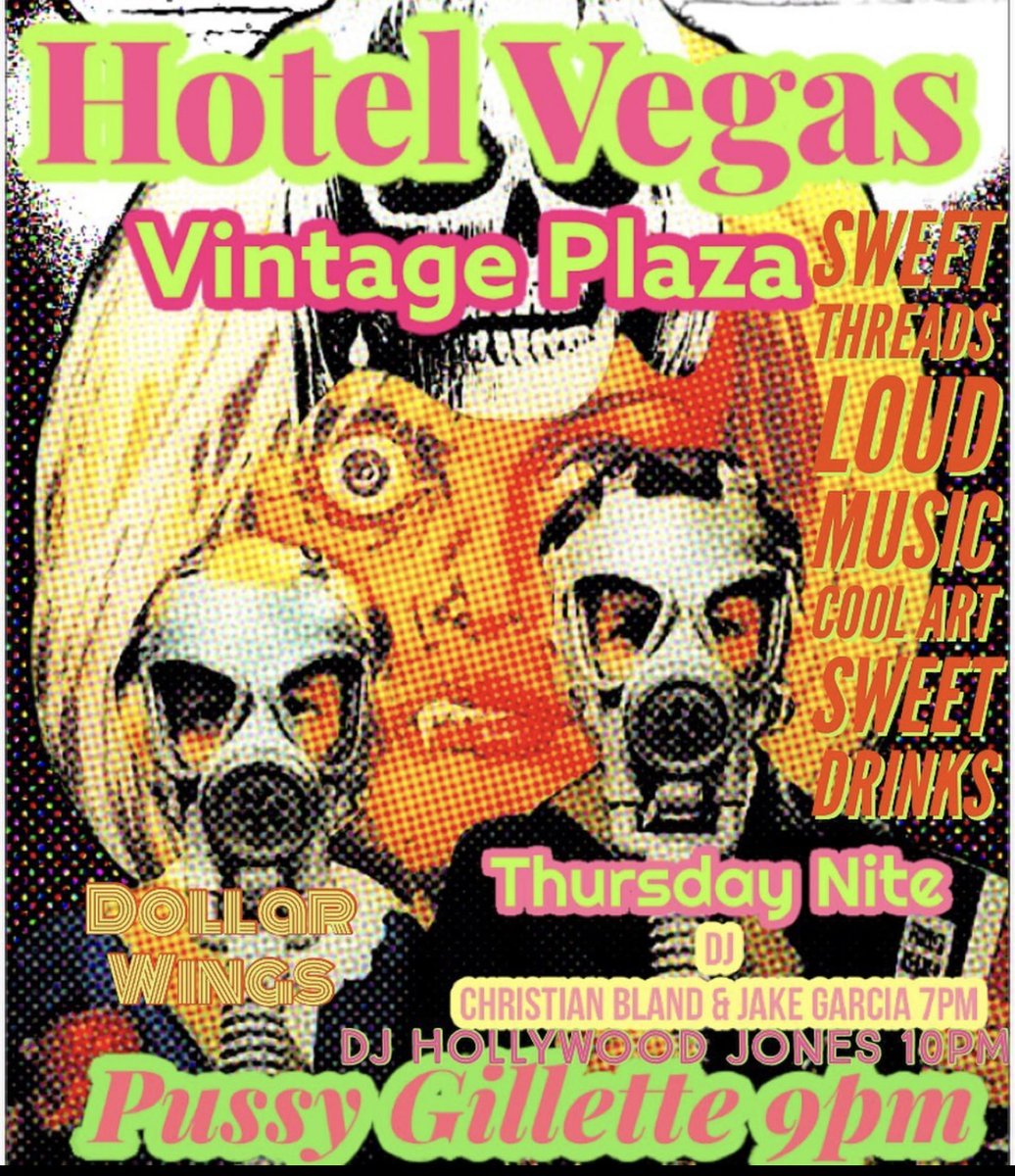 HotelVegasATX's tweet photo. ๐ฆ WE'VE GOT A BIG NIGHT FOR Y'ALL TONIGHT ON THE PATIO!! ๐ฆ VINTAGE PLAZA / SWEET THREADS / LOUD MUSIC / COOL ART / SWEET DRINKS!!
๐ด๐ด๐ด๐ด๐ด๐ด๐ด๐ด๐ด๐ด๐ด๐ด๐ด๐ด
7-9p - DJs Christian & Jake
9:15p - Pussy Gillette (LIVE)
10p-12a - DJ Hollywood Jones
+ #TheLeftSide Market 7p-12a https://t.co/U9YqUkM7eE