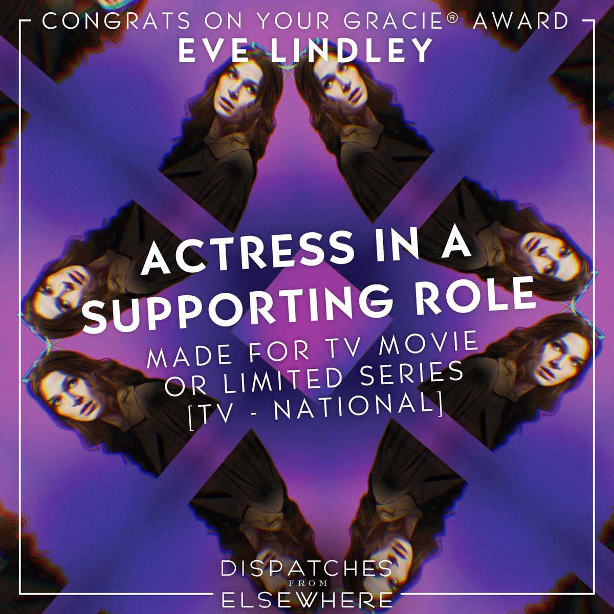Dispatches_AMC's tweet image. Congratulations, @EveLindley, on your @AllWomeninMedia #TheGracies win!