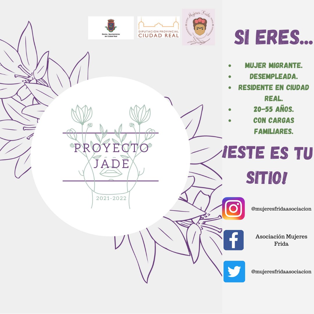 Desde Mujeres Frida os presentamos nuestro primer proyecto destinado a la empleabilidad de las mujeres migrantes de nuestra localidad.
¡Infórmate!