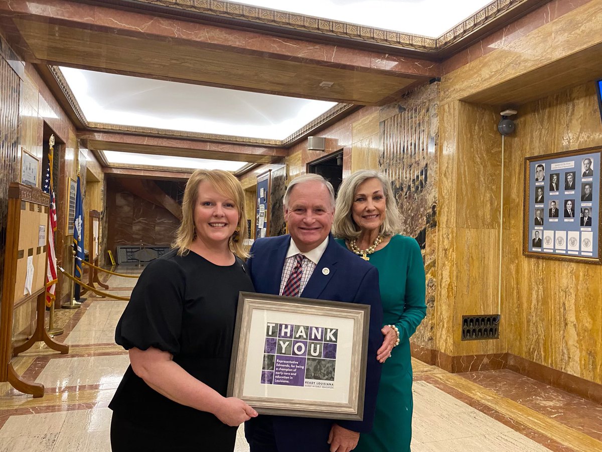 RickEdmondsLA's tweet image. I am honored to be named a champion of early care and education!

Thank you for this honor, @Ready_Louisiana!

#lalege #lagov