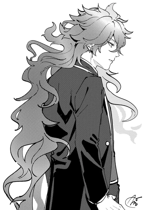 #twstファンアート
制服💀君の横顔 