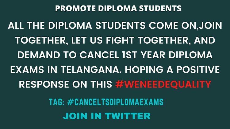 vishnubanapur's tweet photo. @ntdailyonline #canceltsdiplomaexams
#weneedequality https://t.co/2fB3wz7njt