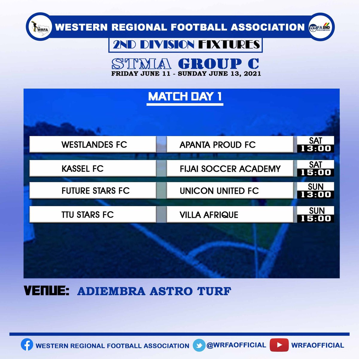 wrfaofficial's tweet photo. #WRFAD2L match week 1 fixtures for STMA zone
#WRFA #WRFAD2L2021 #BringBackTheLove https://t.co/USw0KxqJNU