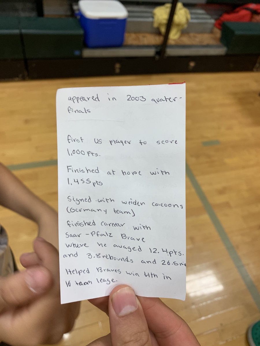 cramerbball's tweet image. You know kids are fired up from camp when they do research on you and bring it in the next day‼️