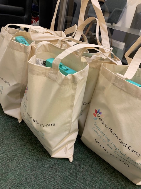 gnecarerscentre's tweet photo. We managed to pack the bags and get them delivered in time. Everyone @gnecc working together to help #MakeCaringVisibleandValued and celebrate #GlasgowCarers
#GlasgowisaCaringCommunity https://t.co/ZZplPk7cBg