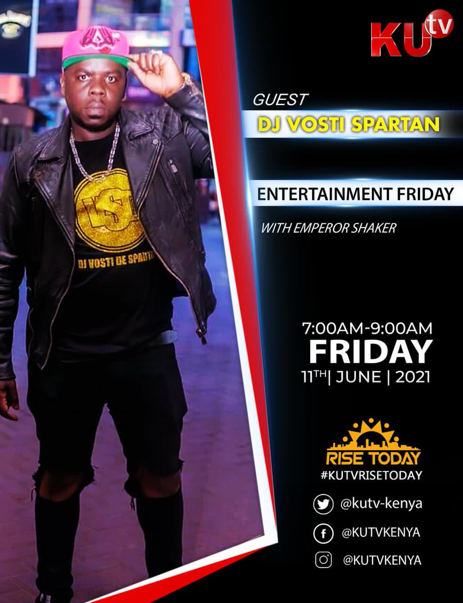 Ashakerde's tweet photo. Tomorrow we have serious entertaining discussions with Street Dance Kenya crew, @Femi_One tell more about GREATNESS and @DjVostiSpartan will be on the ones and twos. Mtakua wapi?
@kutv_kenya
#TeamWeekendi https://t.co/5oyRKPjX54