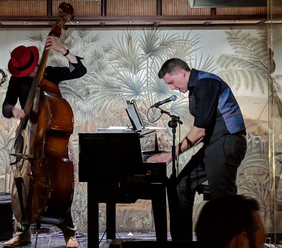 PinstripeSwing's tweet photo. We’re back at @OrioleBar tonight! Slightly smaller version of Pinstripe Rèduit as a duo whilst things get going again, but vibe will be the same. @RobinPjazz ‘King Pin’ on #piano &amp; #vocals, &amp; ‘King’ Louis @louismanouche #uprightbass. #London #Smithfield #cocktails #livemusic https://t.co/9fd8RZ3trr