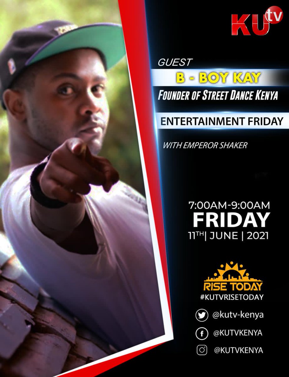 Ashakerde's tweet photo. Tomorrow we have serious entertaining discussions with Street Dance Kenya crew, @Femi_One tell more about GREATNESS and @DjVostiSpartan will be on the ones and twos. Mtakua wapi?
@kutv_kenya
#TeamWeekendi https://t.co/5oyRKPjX54