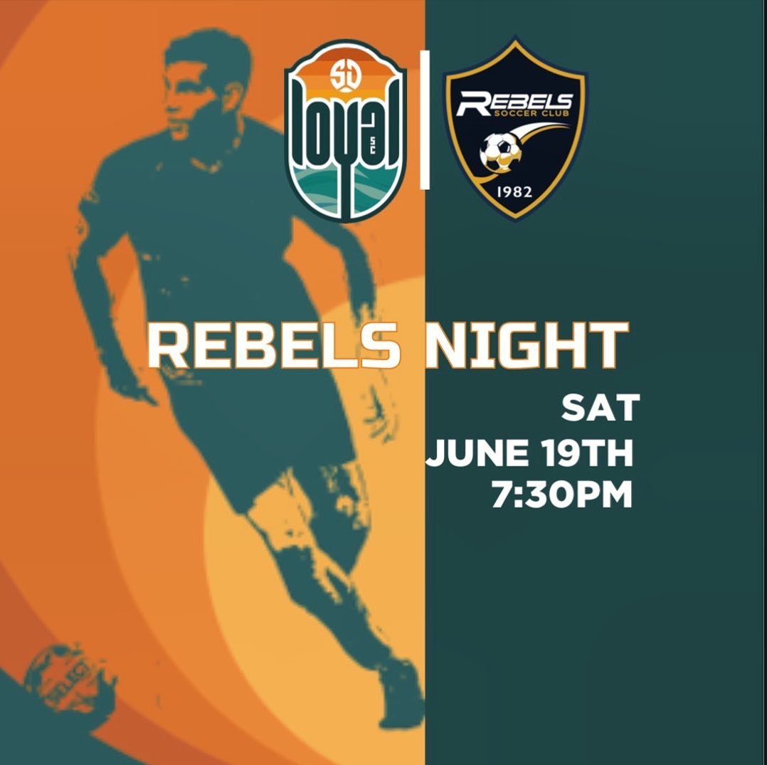 Rebelsscadult's tweet photo. @RebelsSDSoccer Rebels night at the @SanDiegoLoyal
game.
SD LOYAL GAME - Saturday, June 19th. You can purchase tickets here:
https://t.co/GsOzSiKvvc
#RebelsSC #Rebelsnight #SDLoyal #Soccer #SanDiego #supportlocalsoccer https://t.co/zSVI3tIpiM
