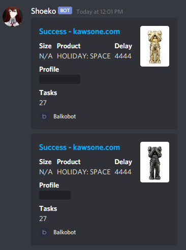 Supreme was a mess but onto the next. 4 digit profit this morning regardless including Kaws so can't complain

🤖: <a href="/balkobot/">balkobot</a> 
⚡️: <a href="/ProxiesBlackhat/">BlackHat Proxies</a> 
👨‍🍳: <a href="/AMNotify/">AMNotify</a> <a href="/NotifySquared/">N2</a> with the early info and ofc <a href="/CookDojo/">Cook Dojo</a>