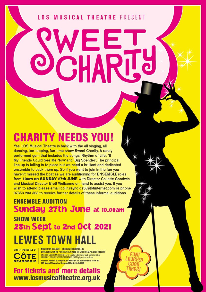 Following auditions this week for our Autumn production of Sweet Charity, we are still looking to cast some more members of the ensemble. If you're interested see the info below!