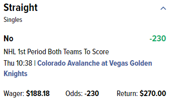 HedgePerfect's tweet image. 🚨🚨#hedgebull alert🚨🚨@PvtHudson82 at it again with  #theScore odds boost for @Avalanche vs @GoldenKnights game. #hedgeperfect #WilliamHill