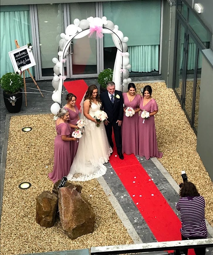 DublinAirport's tweet photo. Warm congratulations to Nicola Kennedy &amp; Jamie Cope who were married in Platinum Services @DublinAirport today. We often welcome honeymooners heading away, but they’re the first couple to marry in our private terminal. ❤️ ❤️ 👰‍♂️ ��‍♂️ 🥂🍾 ❤️ ❤️ https://t.co/1ISZ4eWL8Z