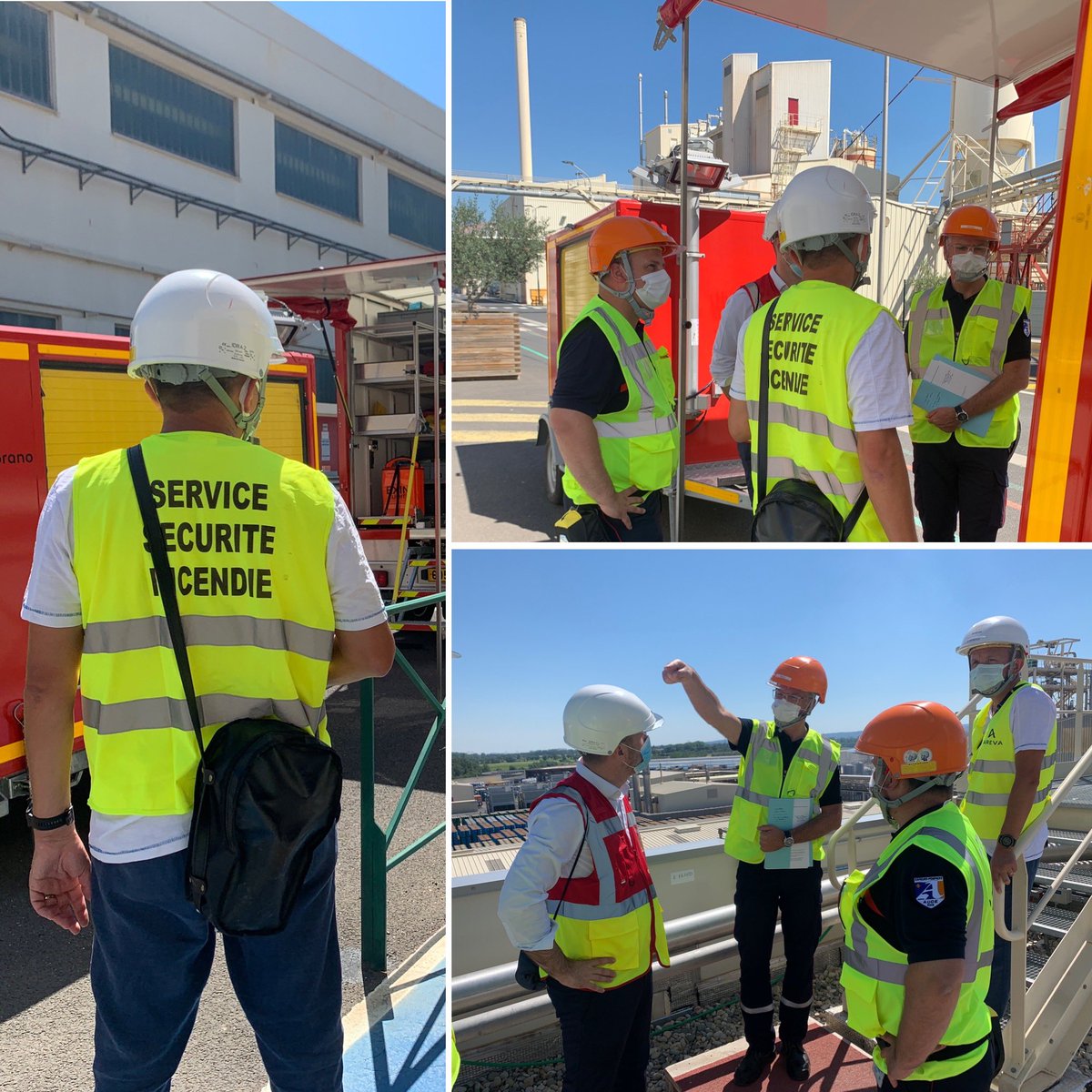 Oranomalvesi's tweet image. Merci au colonel @jlbeccari, Directeur Départemental du Sdis de l’#aude pour sa venue sur notre site de #malvesi 
Nos équipes ont eu à cœur de lui présenter nos dispositifs &amp;amp; engins d’intervention 🚒👩‍🚒👨🏻‍🚒🧯et de secours @SDIS11OFFICIEL #partenariat #pompiers #sécurité #prevention