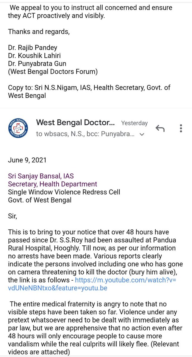 Wbdf_official's tweet photo. #PanduaAssaultCase

WBDF wants perpetrators of Pandua Assault case must b arrested with Medicare 2009 n DMA 2005 imposed on them,nothing short of that.
#TeamWBDF
@CMOfficeWB @HomeBengal @wbdhfw @WBPolice @DM_Hooghly 
@FAIMA_INDIA_ @FordaIndia https://t.co/MGpvBg0o9D