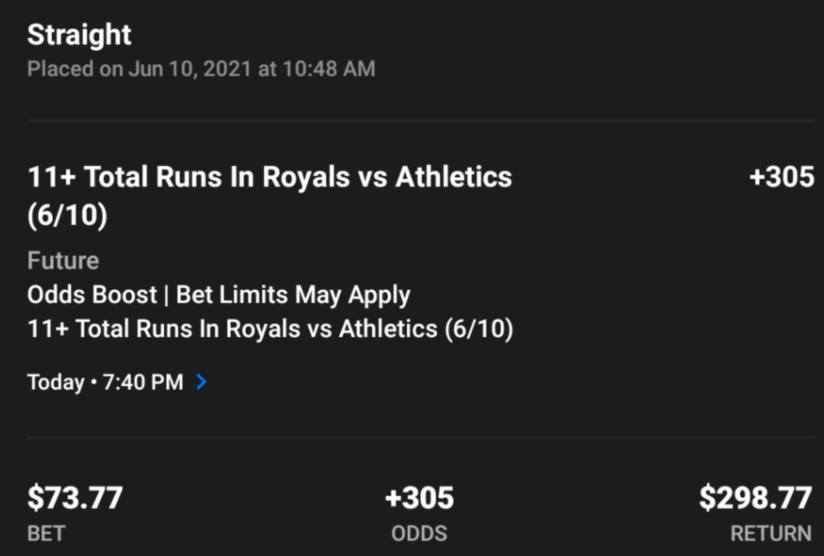 HedgePerfect's tweet image. 🚨🚨#hedgebull alert🚨🚨@PvtHudson82 with #AnotherOne from the #theScore for @Royals vs @Athletics game. #hedgeperfect #MGM