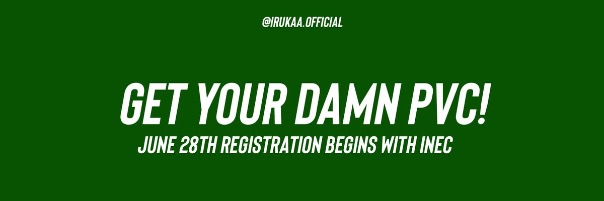 MAKE YOUR PVC! MAKE THIS YOUR BANNER TO BRING AWARENESS! #KeepitOn #FixNigeria #getyourpvc