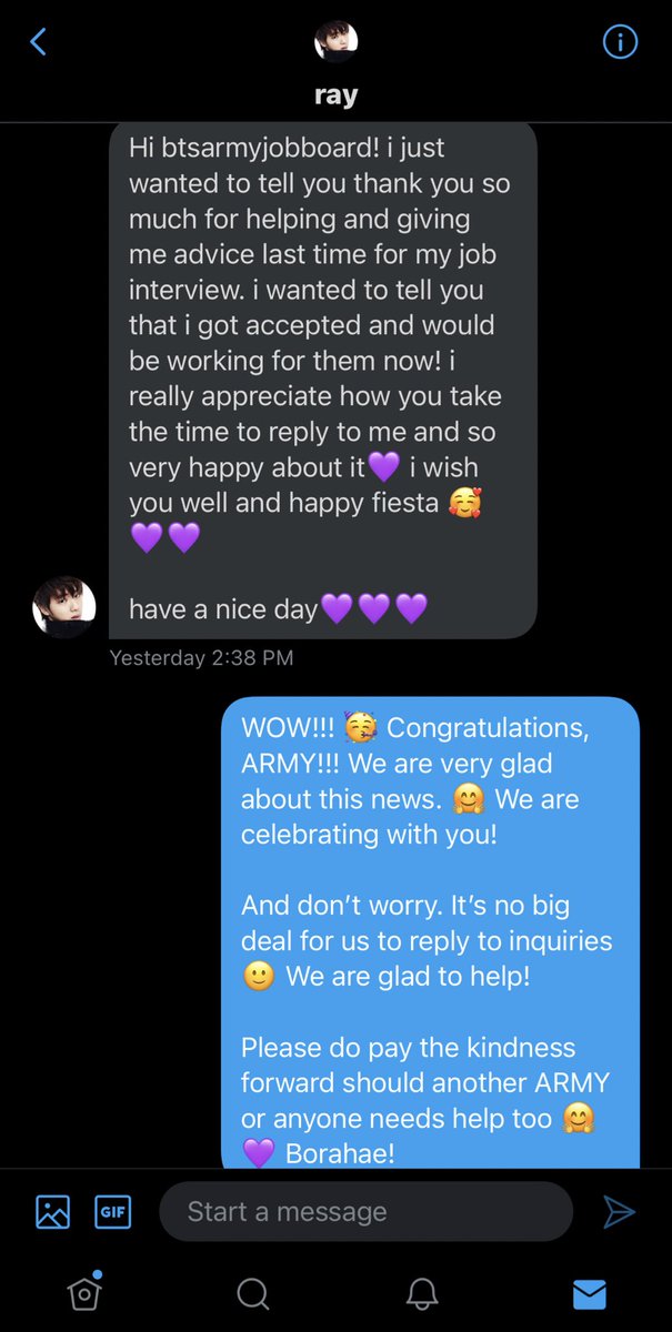 BTSARMYJobBoard's tweet photo. Congratulations @tellmeyourjin on your new job! π₯³π
We are incredibly happy that we were able to help you out in your job hunting π Weβll work harder to help more ARMYs find work!
Pay it forward π https://t.co/I3uAGuDMHj