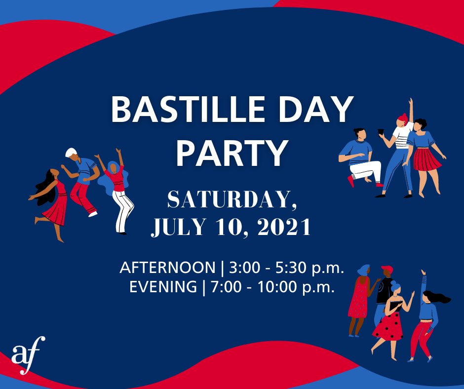 AFdeChicago's tweet photo. #AFChicago's Bastille Day Party is a month away! Join us in the afternoon or evening for kids' activities, live entertainment, music, food, and drinks. Click the link to register for one or both events! https://t.co/Xak2ASHpZa #bastilleday #alliancefrancaise https://t.co/ElAc6QmPk1