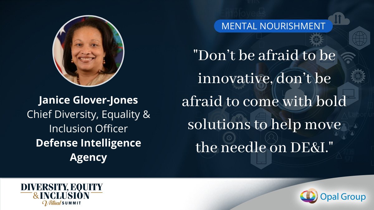 ChiribogaA's tweet photo. Thank you Janice Glover-Jones, Chief Diversity, Equity and Inclusion Officer with the Defense Intelligence Agency for a great session on the role of data and analytics in #diversity, #equity, and #inclusion. To find out more visit our website: https://t.co/464dc1mi7M https://t.co/S9Y0mbpUOa