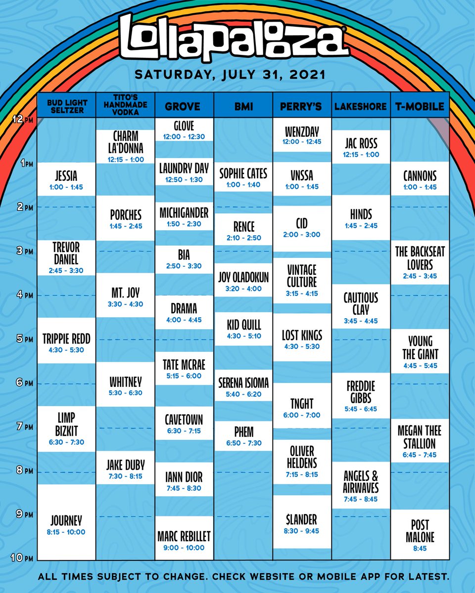 Lollapalooza 2025 Lineup Lineup Tickets Schedule Live Stream