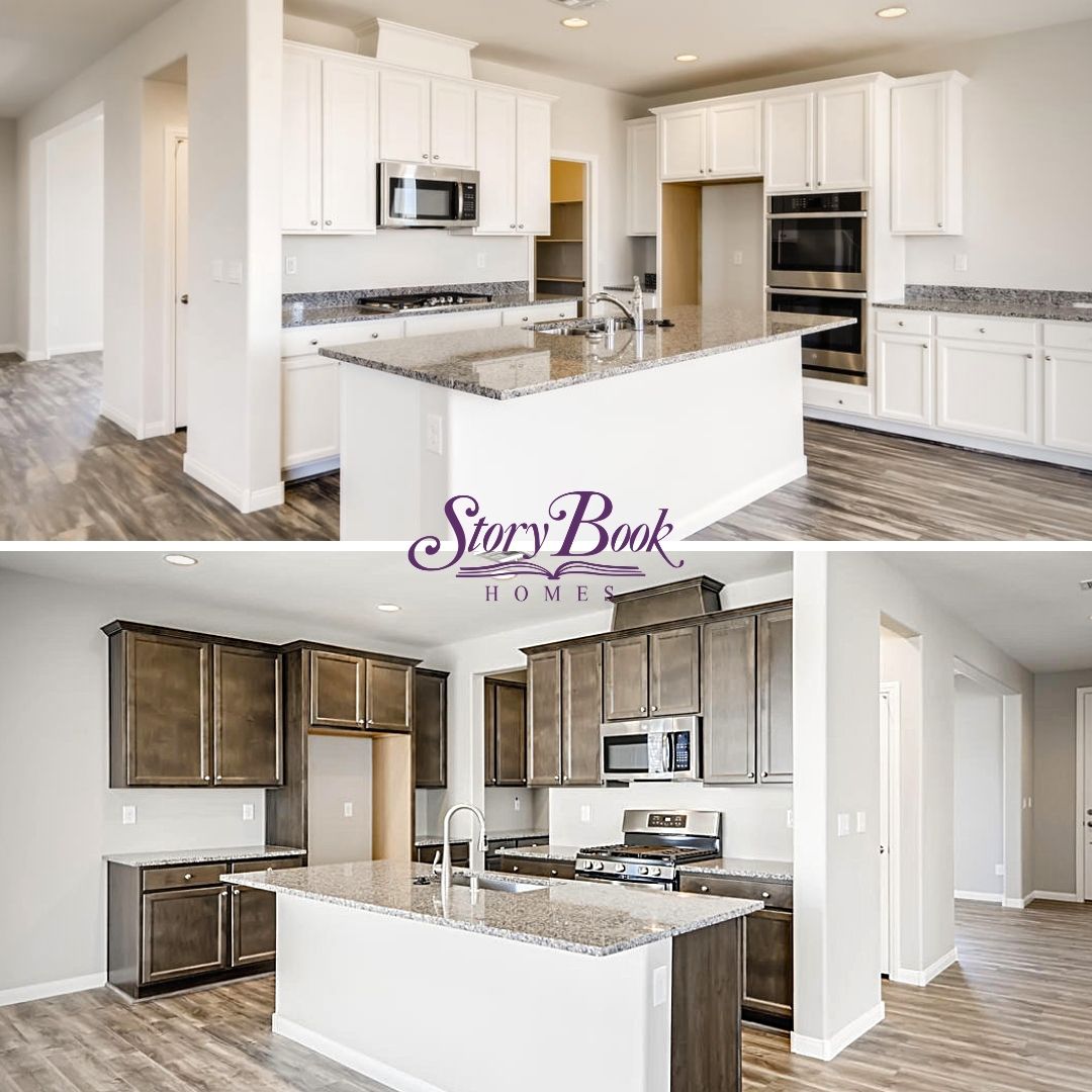 Storybook_Homes's tweet photo. Cabinets form the backbone of the kitchen. 
Which are drawn to - white or wood stained?  

#lasvegas #nevada #storybookhomeslv #hendersonnv #cadencenv #lasvegaslocals #homemeansnevada #vegas #nevadarealestate #househunting  #newhomes #homedesign #newconstruction #realtor https://t.co/OS2p8qUgX3