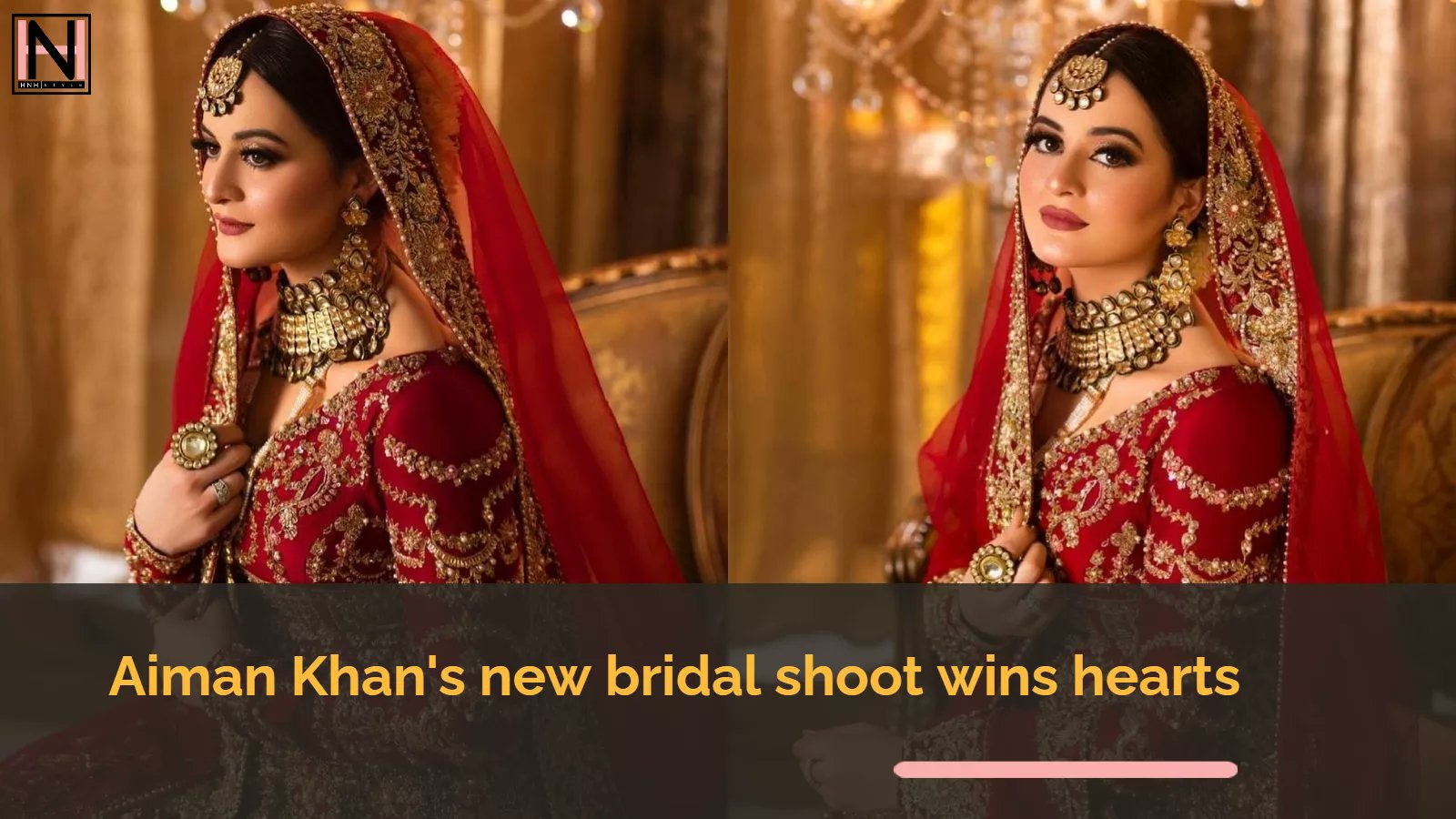 HNH STYLE on X Aiman Khan has recently done a bridal shoot where she looked more gorgeous than her own wedding shoot. She shared two new beautiful pictures on her Instagram account