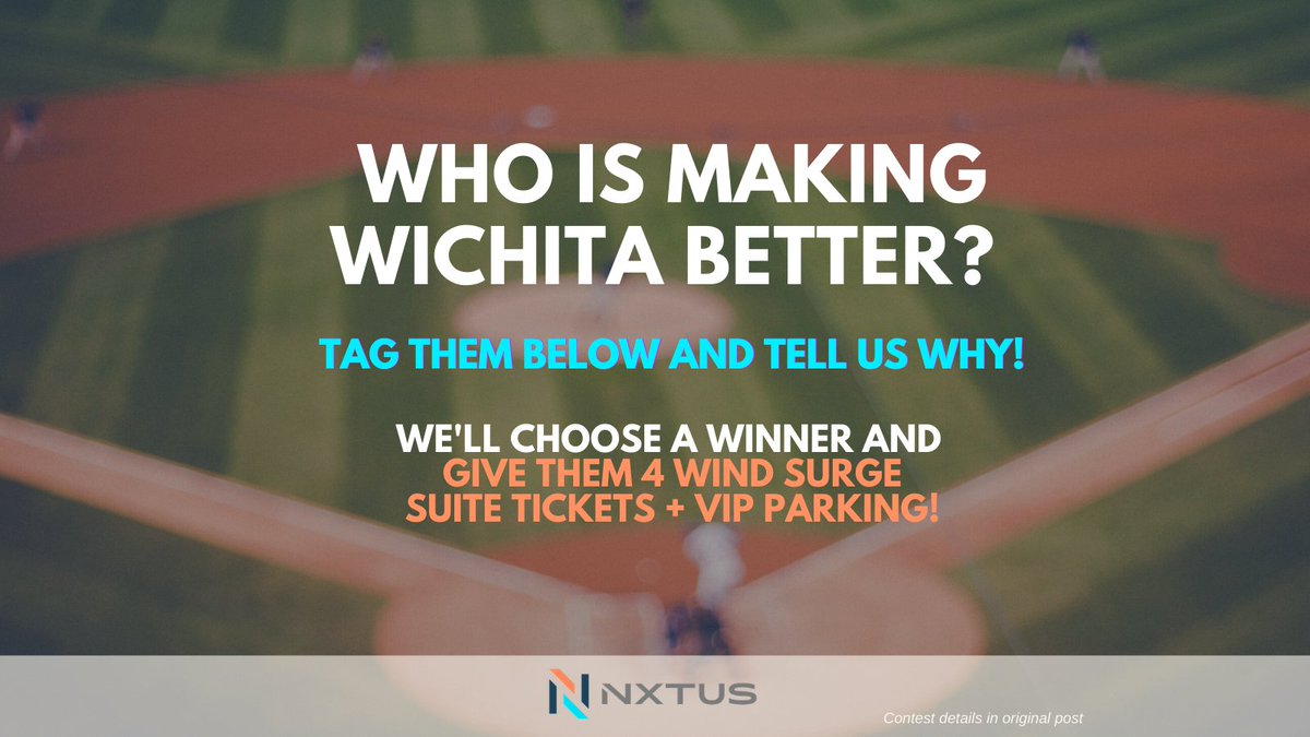 nxtusio's tweet photo. Hey Wichita: Who is making this community better? Nominate a Wichitan who deserves to be recognized for how they contribute. Tag them here &amp; tell us why they should win! We'll choose 1 winner to give 4 Suite Tickets &amp; VIP Parking to the @WindSurgeICT game next Tuesday! 👇👇 https://t.co/8epBllDFeW