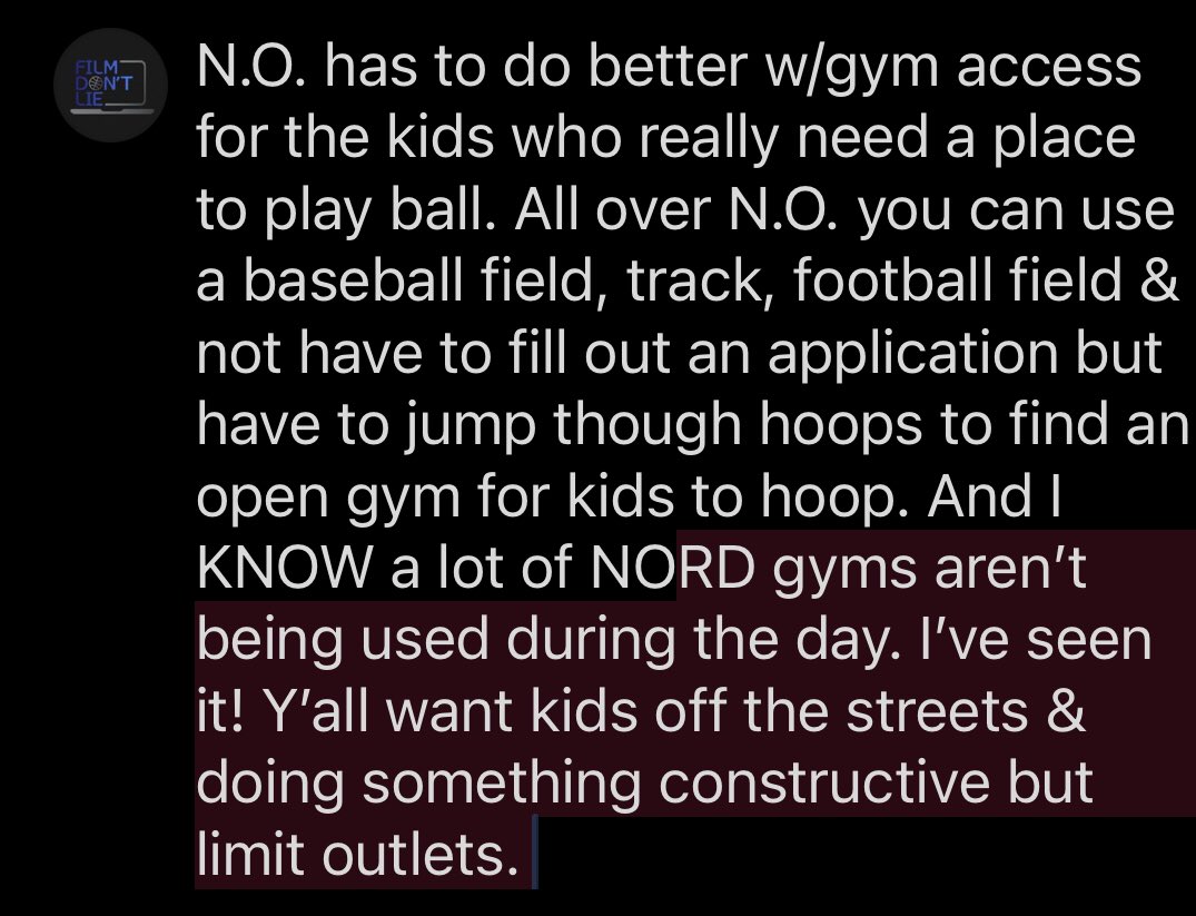 CoachCyp_NOLA's tweet photo. I’ve been to @NORDCommission gyms all over @CityOfNOLA &amp; they’re empty &amp; the ppl who work in them just sitting around. No free play, open gyms, nothing going on in them. Why not let kids play? There are trainers all over the city, work w/those trainers &amp; put the gyms to use? https://t.co/NB49nnjMZC