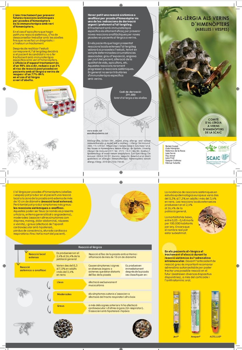 El <a href="/CAH_scaic/">Comitè d'al·lèrgia a Himenòpters</a> ha realitzat aquest díptic informatiu sobre al.lèrgia als verins d'himenòpters 🐝 #alergiahimenopters