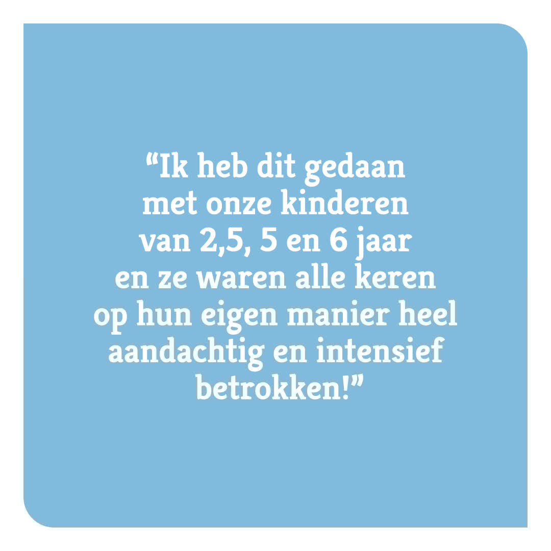 In de zomerperiode van 2020 hebben diverse ouders het materiaal van de crèchemethode gebruikt en hun ervaringen met ons gedeeld.

Willen jullie de crèchemethode ook gebruiken in jullie gemeente? Bestel ‘m op evangeliestek.nl/crechemethode