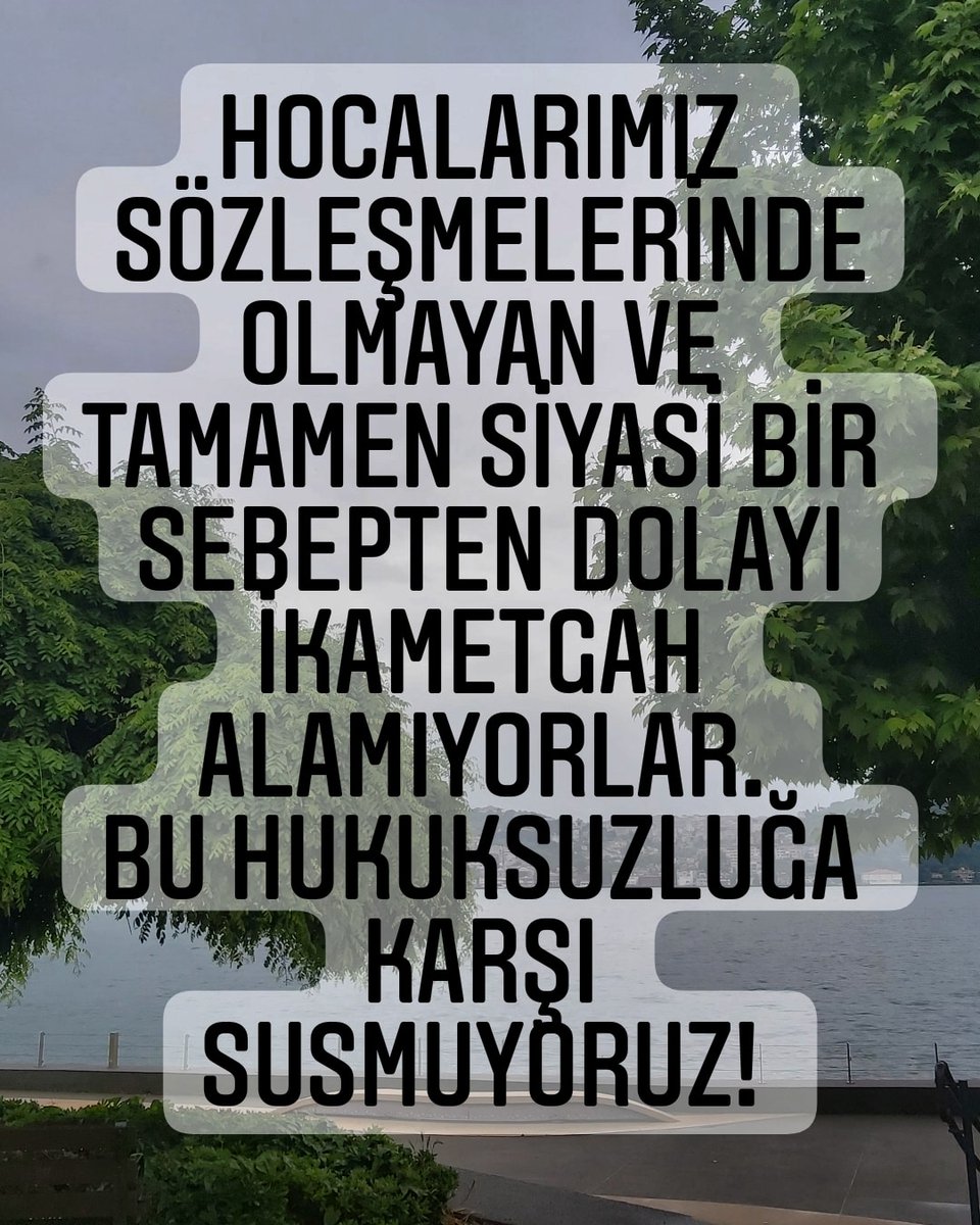 Öğretim dilimiz Fransızca olmasına rağmen yabancı hocalarımıza getirilen Türkçe B2 zorunluluğunu kınıyoruz! Bu hukuksuzluk sebebiyle ikametgah belgesi alamıyorlar.  Galatasaray Üniversitesi öğrencileri olarak susmuyoruz!
#GSÜSusmayacak