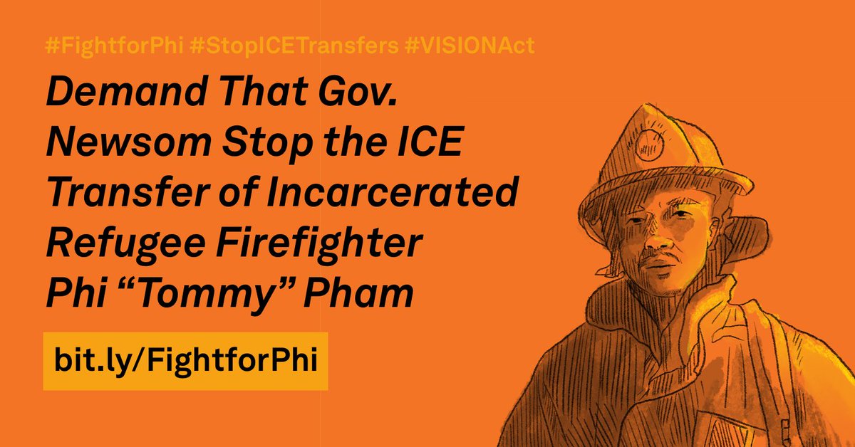 ellabakercenter's tweet photo. Phi Pham is a beloved Vietnamese refugee community member who will be transferred to ICE &amp; faces deportation. Phi was born in a refugee camp in the Philippines and has no ties to Vietnam. @GavinNewsom, stop Phi’s transfer! #Fight4Phi &amp; support #VISIONAct to #StopICETransfers. https://t.co/ctOJ17MDrl