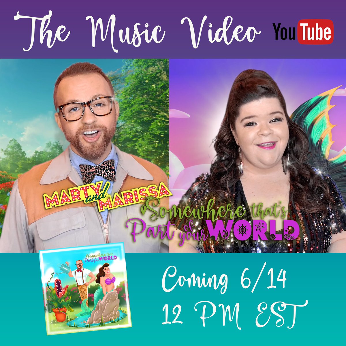 We made a thing!!! Our music video for “Somewhere that’s part of your World” drops THIS Monday 6/14 at noon!
Set a reminder below because it’s utterly ridiculous. 
youtu.be/uoCq7gjry-E