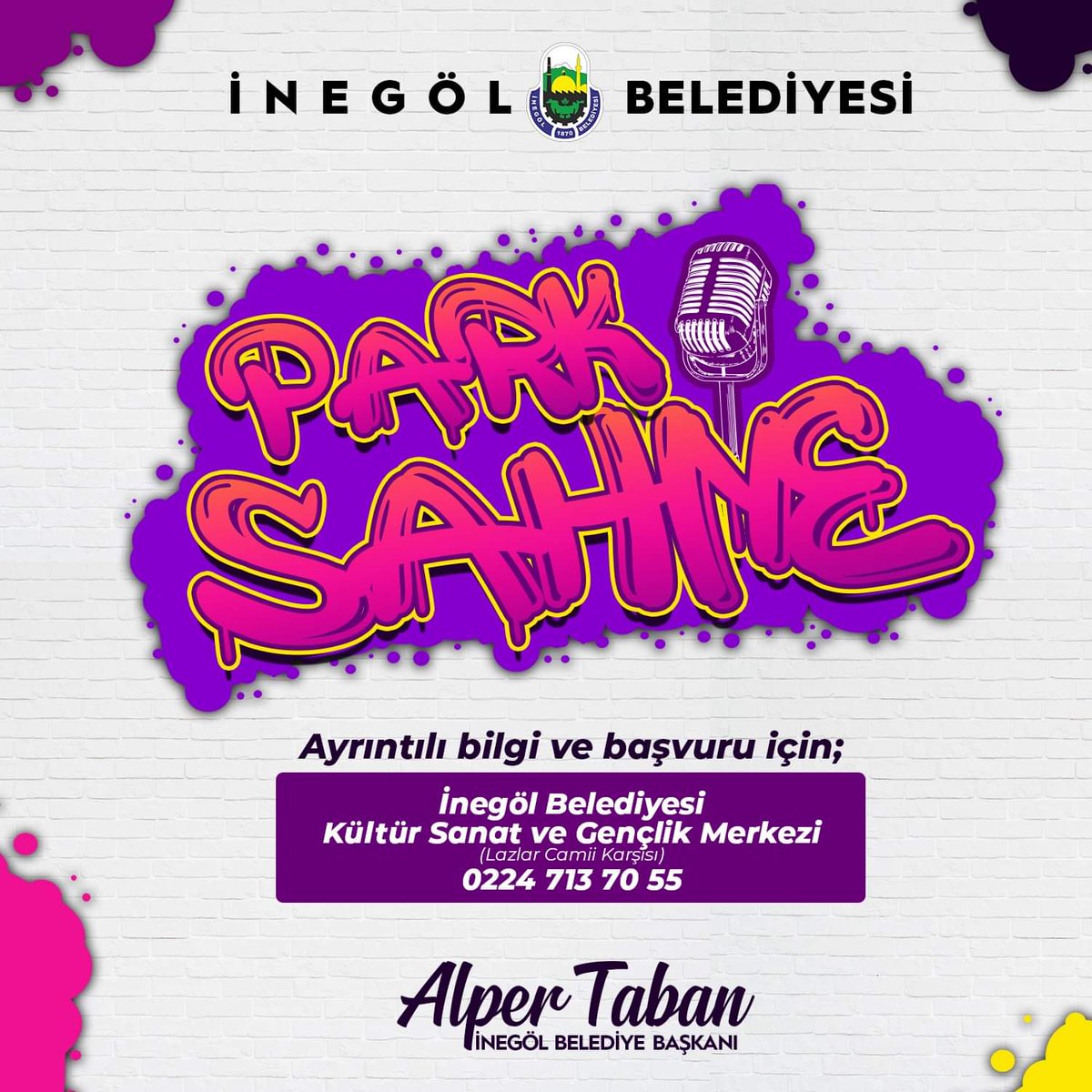 alpertaban16's tweet photo. "Sesime güveniyorum" diyen herkesi şöyle sahneye alalım 🙂
Park Sahne başvuruları başladı.
Detayları haftanın her günü (Pazar hariç) 10:00-17:00 saatleri arasında İnegöl Belediyesi Kültür Sanat ve Gençlik Merkezinden (Lazlar Camii karşısı) öğrenebilirsiniz. https://t.co/IGbPDwmx5r