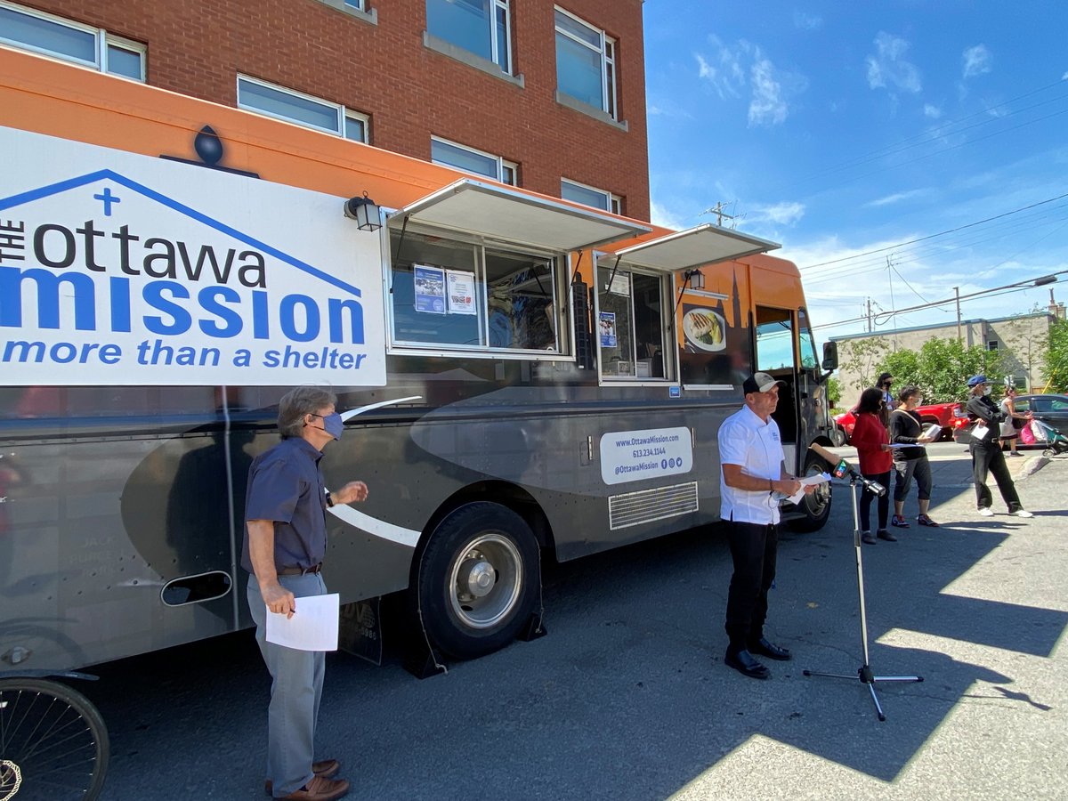 OttawaMission's tweet photo. “Every single day our truck goes out across Ottawa, and hundreds of people line up to receive the meals they need to survive. People line up in walkers, in wheelchairs, and with their kids." https://t.co/AZGBmVnLsZ