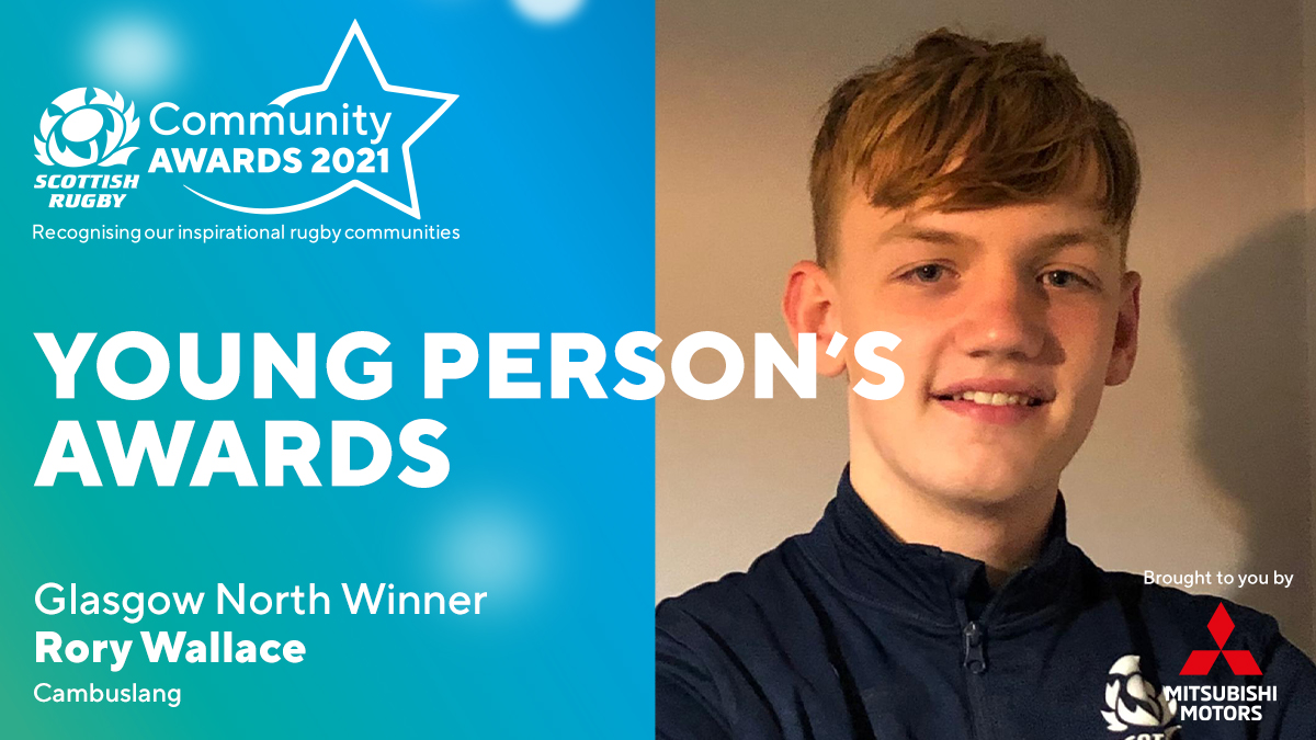 🏆 Scottish Rugby's Community Recognition Awards

Well done to Rory of <a href="/RugbyCambuslang/">Cambuslang Rugby</a>, tonight's winner of Glasgow North region's Young Person's Award brought to you by <a href="/MitsubishiUK/">MitsubishiUK</a> - congratulations!

Find out more about Rory 👇
bit.ly/3cQdgnl