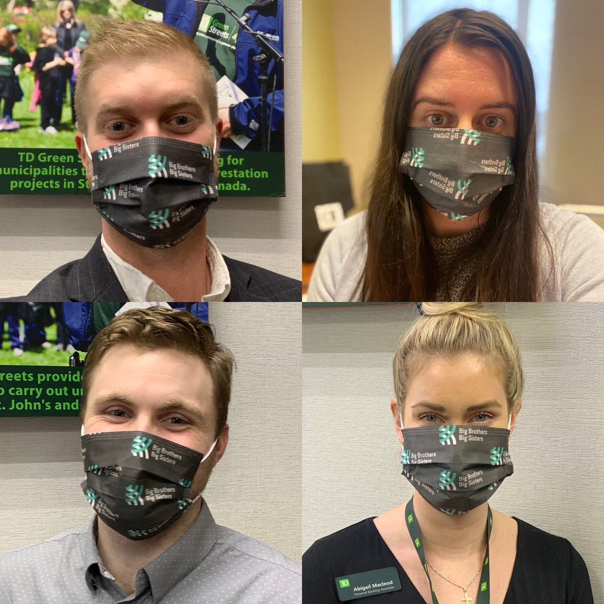 The #Dreamteam wearing our Big Brothers and Big Sisters masks.  It’s never too late to get involved or donate. Visit MASKUPforMentoring.ca <a href="/BBBSEasternNL/">BBBSEasternNL</a>  #maskupformentoring