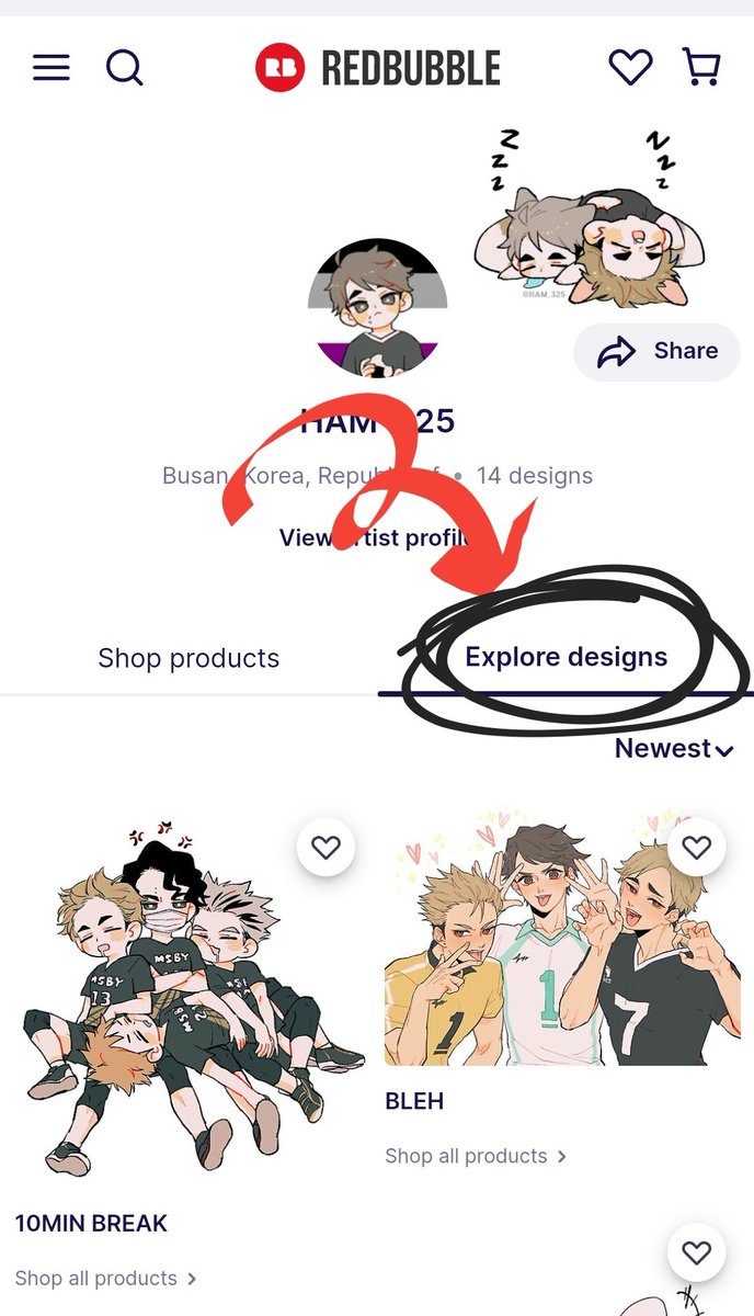 There are a lot more options under [explore designs]!!
Shop Products only show the first selection of the design. :) 