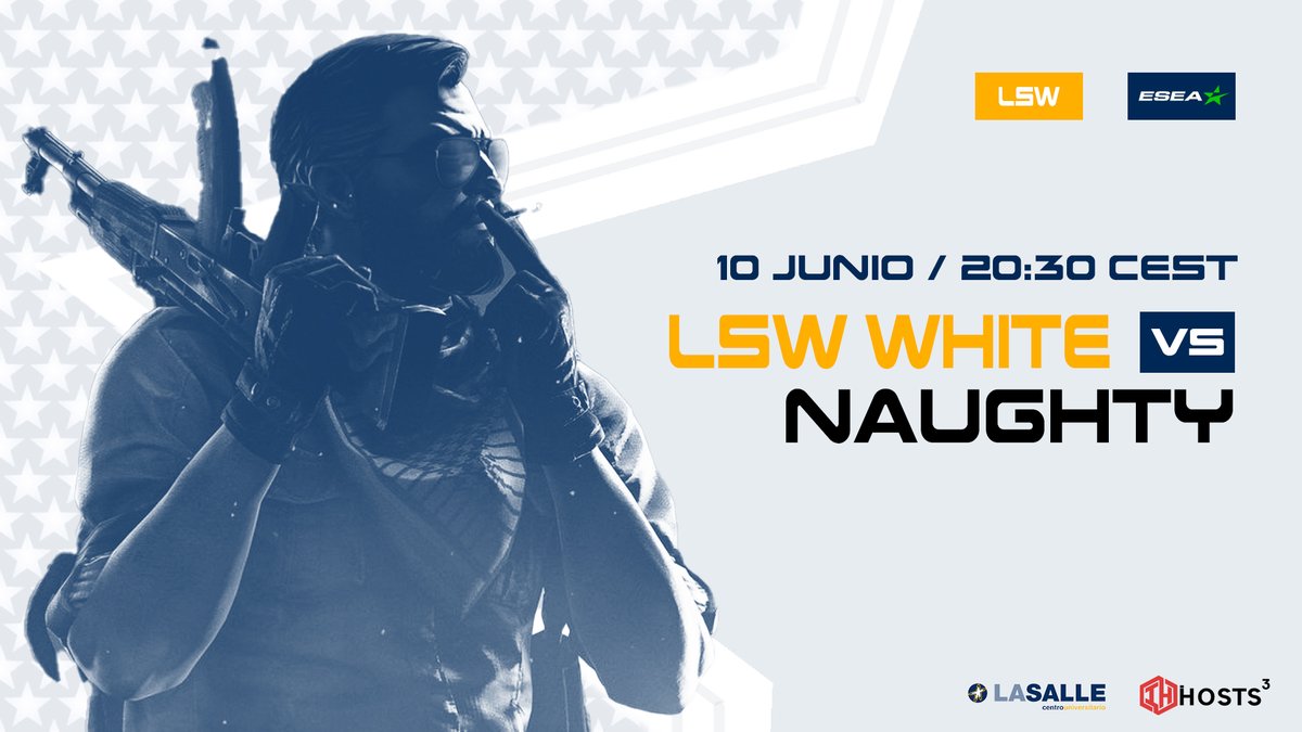 BPLaSalleUpd's tweet photo. 🇪🇸 #LSWHITE / CSGO

Volvemos a #ESEA y todavía estamos en posición de playoffs con un magnífico 7-4. 

📅 10/06 // ⏰ 20:30 CEST
🆚 #Naughty
📺 https://t.co/NOjVxIQz1z  (🎙️ @NAP4L_ &amp; @fergr01 ) https://t.co/ggPLwvuVfE