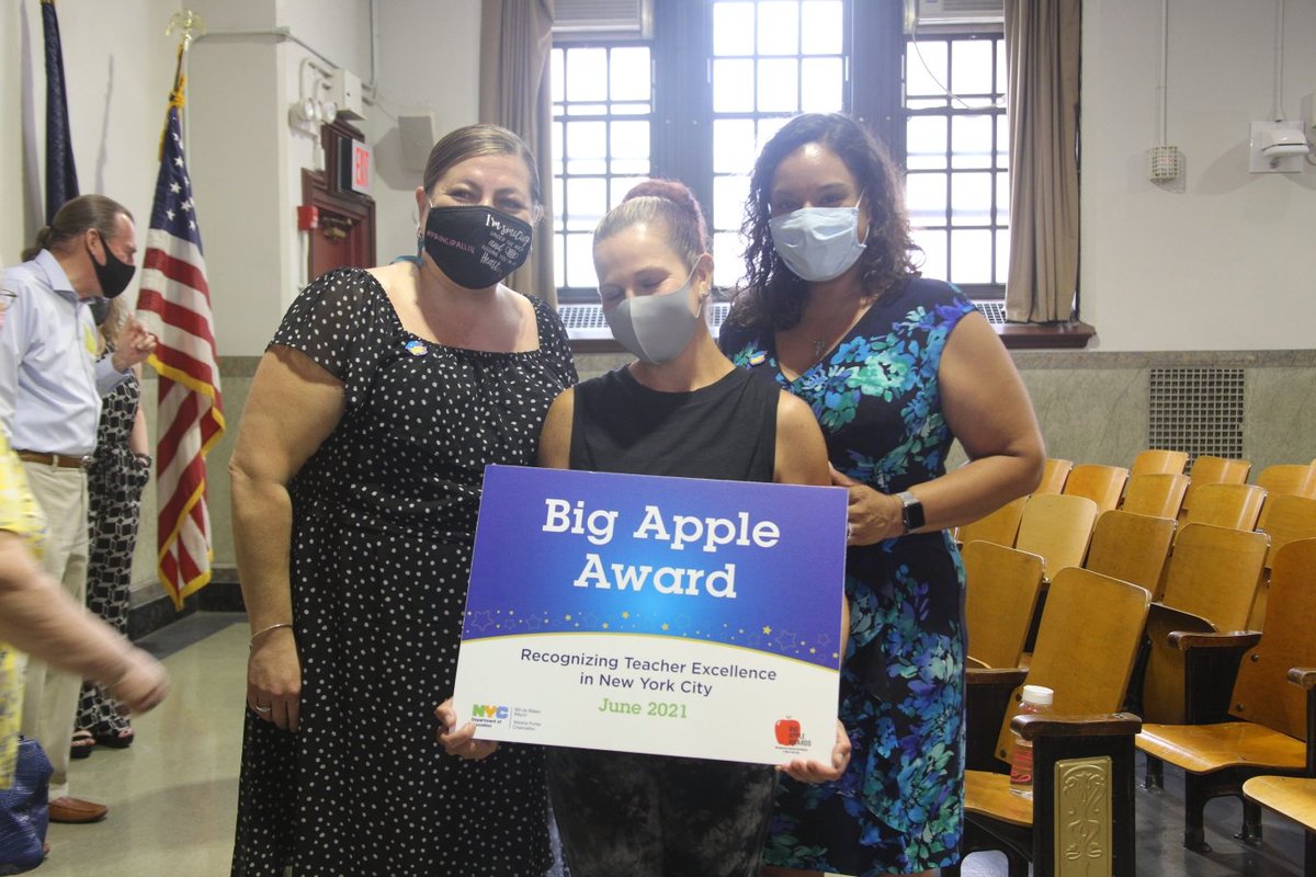 100Coney's tweet photo. Congratulations to our very own Ms. Kim Wojcieszek on receiving the Big Apple Award, recognizing her hard work and dedication as a dance teacher to our students. We are so proud of her and this well deserved honor!@100Coney @DOEChancellor @D21_Community @NYCSchools @esbksouth_SI https://t.co/2fmjTrqe9c
