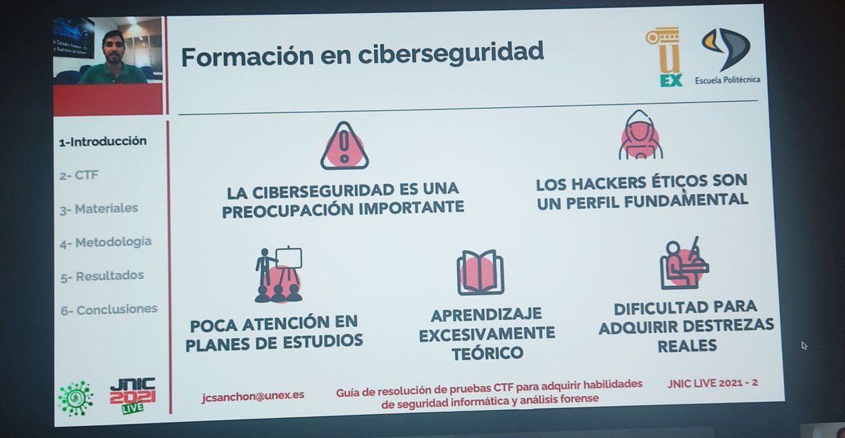 GIM_UEx's tweet photo. El trabajo "Guía de resolución de pruebas CTF para adquirir habilidades de seguridad informática y análisis forense", de @infouex acaba de ser premiado en las Jornadas de #Investigación en #Ciberseguridad @jnic_conf ¡¡¡Enhorabuena @deliaprodriguez @Totemoheda y @_AndresCaro_!!!! https://t.co/gTZZa9tuvm