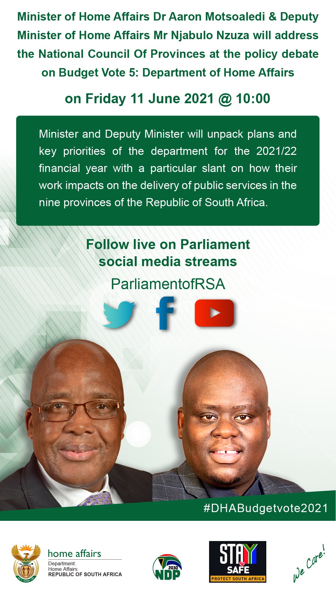 HomeAffairsSA 🇿🇦 on Twitter "Minister of Home Affairs, Dr Aaron