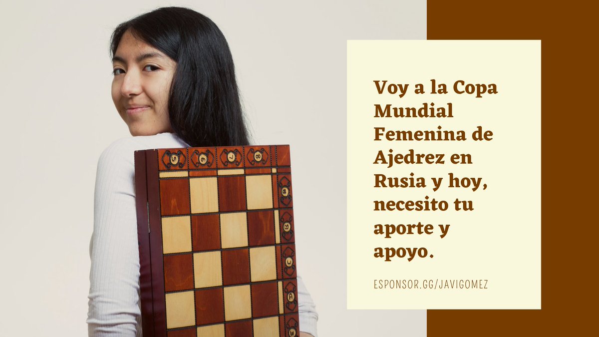 javi_ajedrez's tweet image. ¡Hola soy la Javi!
Soy nueva por aquí, pero para partir les dejo mi campaña de #crowdfunding y así poder financiar mi participación como seleccionada de #Chile en la Copa Mundial Femenina de Ajedrez #FIDEWorldCup
¿Me das una mano?
esponsor.gg/JaviGomez

Hola #Valdiviacl