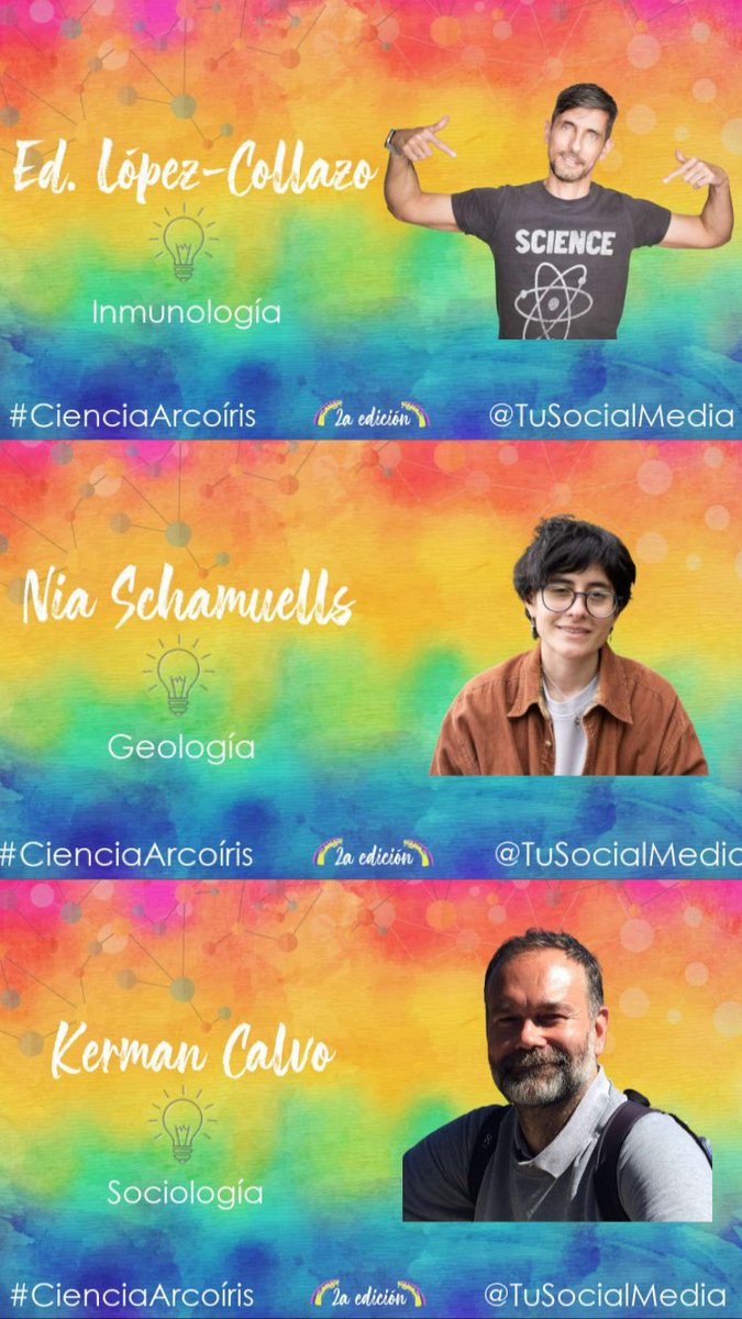 Coneixes #CienciaArcoíris🌈? 

🎯Visibilitzar el col·lectiu #LGTBIQA+ de l'àmbit científic, donar-los veu i saber com els condiciona la seva orientació sexual i identitat de gènere a l'àmbit professional. 

🟣Cada dia de juny una nova protagonista. 

📲socialmediaeninvestigacion.com/cienciaarcoiri…