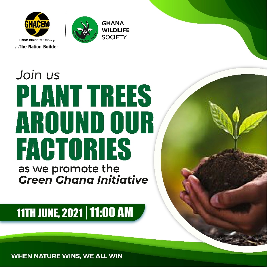 ghwildlifesoc's tweet photo. We shall join @Ghacem_ltd tomorrow to plant 100 trees in support of the Green Ghana project. Are you planting tomorrow? Let's hear from you👇 
#5MillionTrees #ReadyToGreenGhana #LetsGoPlanting
#GreenGhabaDay #ClimateAction #LetsPlant5MillionTrees #GenerationRestoration https://t.co/V043pIafWZ