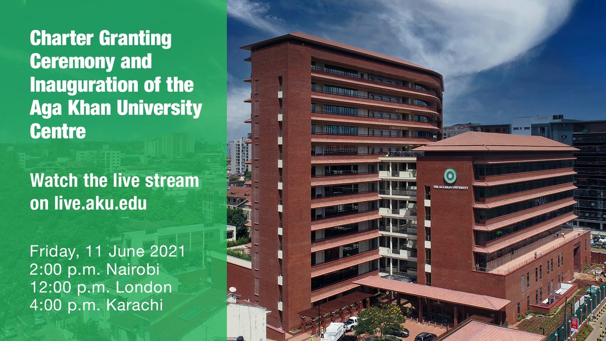 Watch our Charter Granting Ceremony and Inauguration of the Aga Khan University Centre, Nairobi live on live.aku.edu/live 

#TheBigMove #UniversityCentreAKU