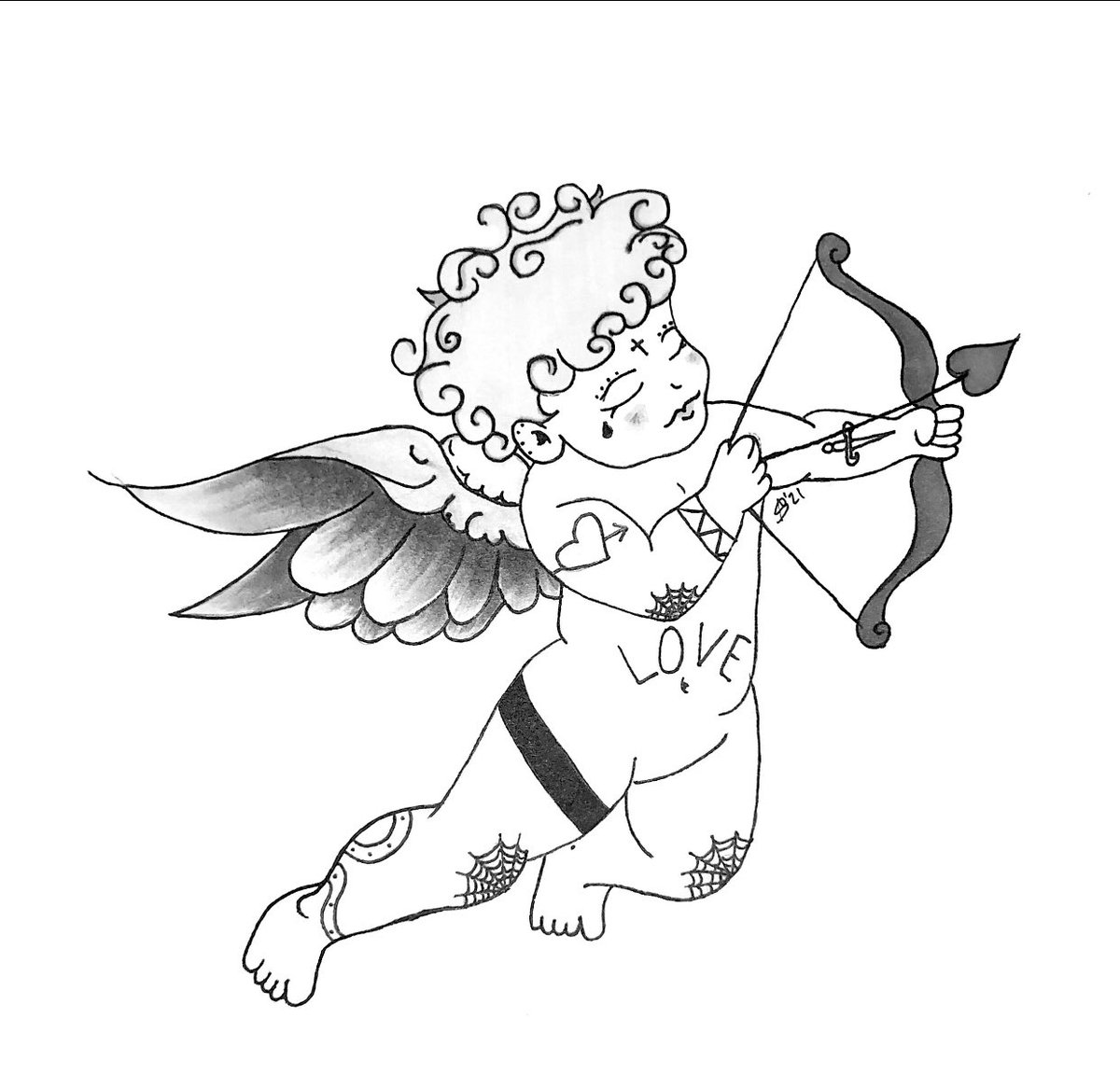 PanhandlePaints's tweet photo. stupid cupid!! sold commission for some dope apparel. my books are OPEN for drawings!! DM me for info :) https://t.co/iQZ88woySv