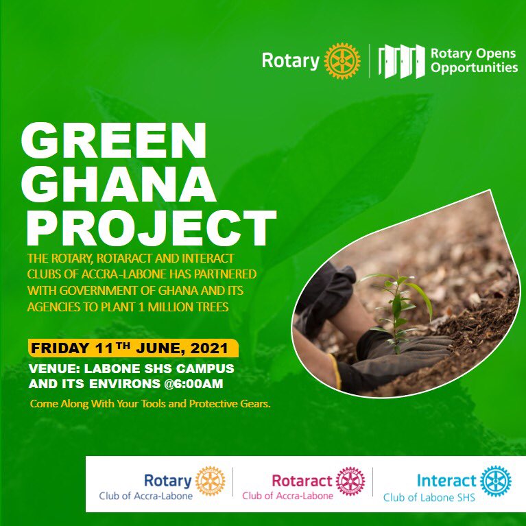 Join us tomorrow to green Ghana <a href="/greenghana5in10/">greenGhana</a> <a href="/Rotary/">Rotary International</a> @RotaractGhana
